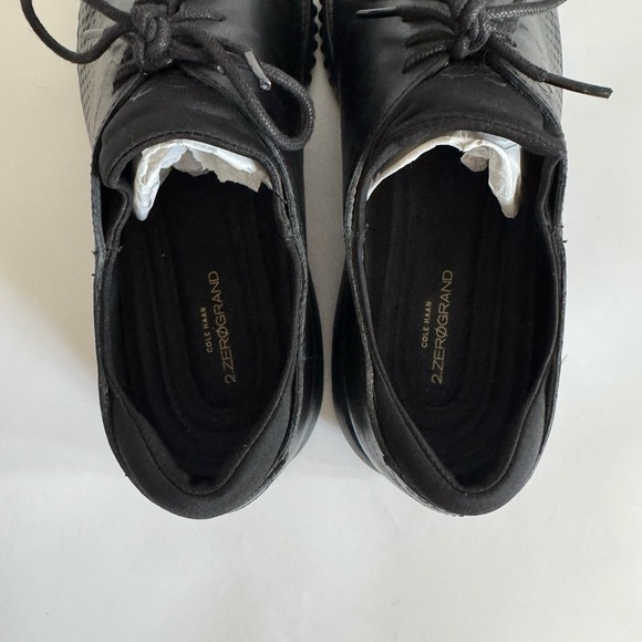 Cole Haan Mens 2.ZeroGrand Black Oxford Laser Wingtip Dress Shoes 13